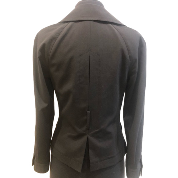 Theory Four Button Double Breasted Wool Black Blazer Jacket Size P Career - Picture 4 of 14